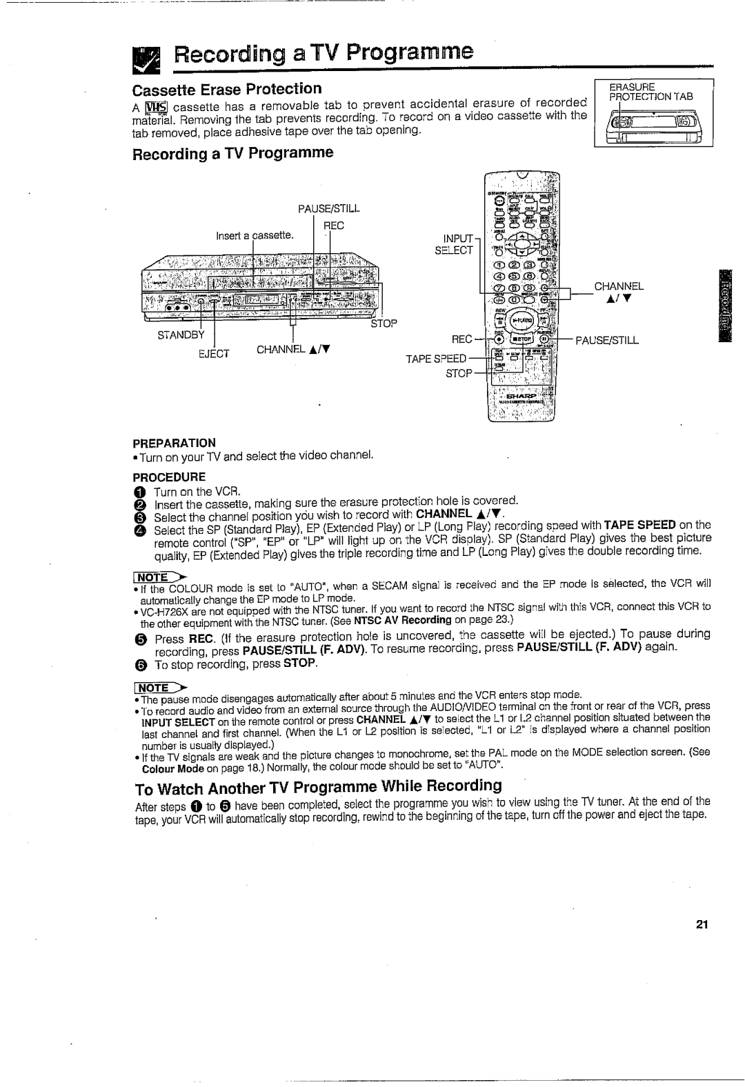 Sharp VC-H726X manual 