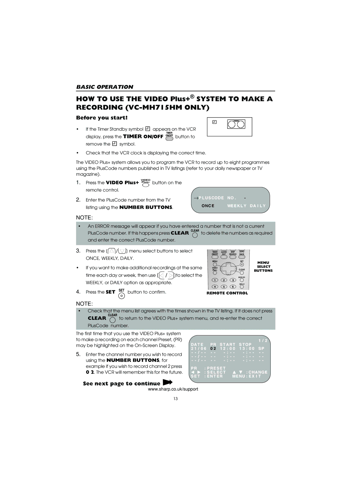 Sharp VC-MH715HM operation manual Before you start 