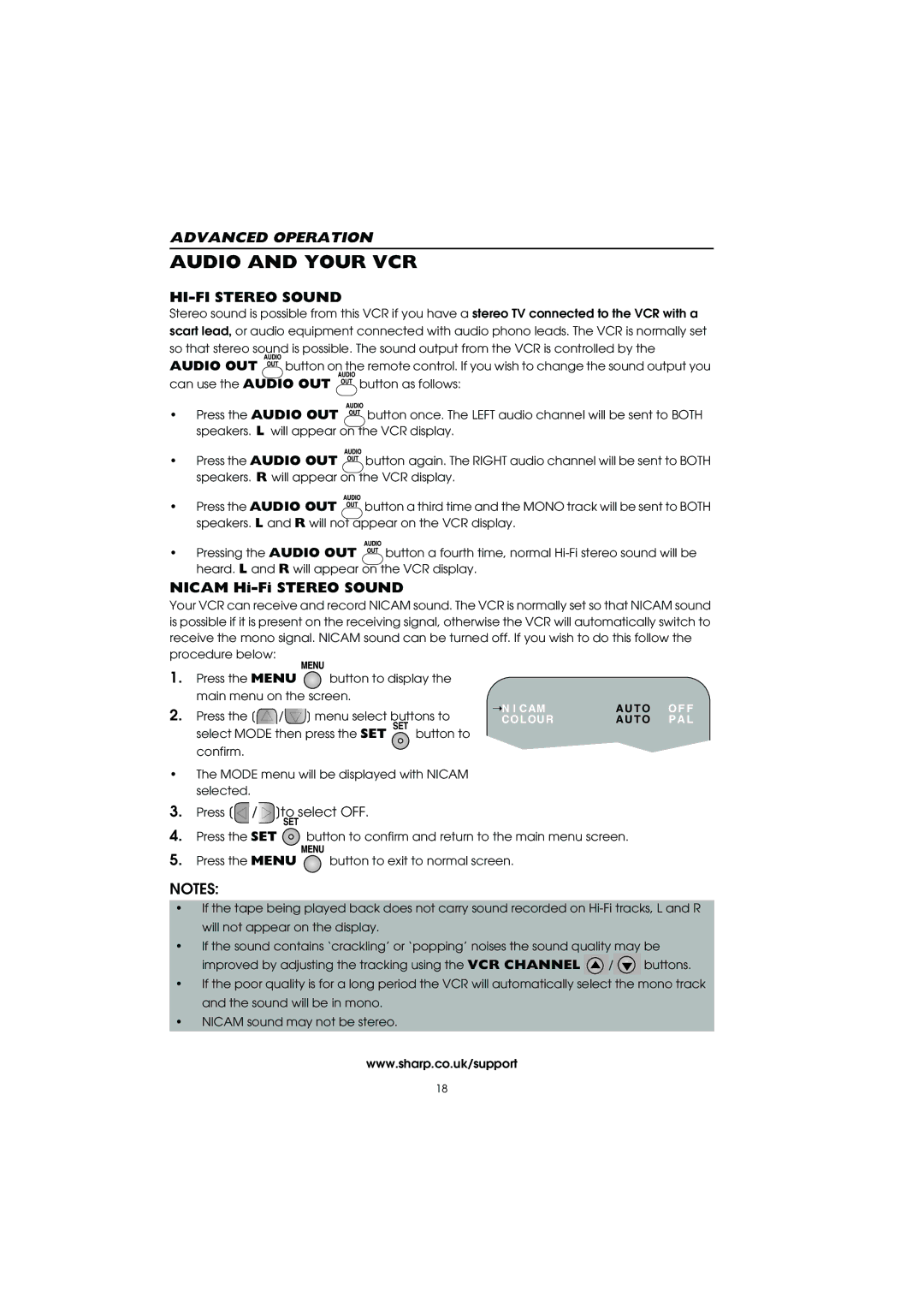 Sharp VC-MH715HM operation manual Audio and Your VCR, HI-FI Stereo Sound 