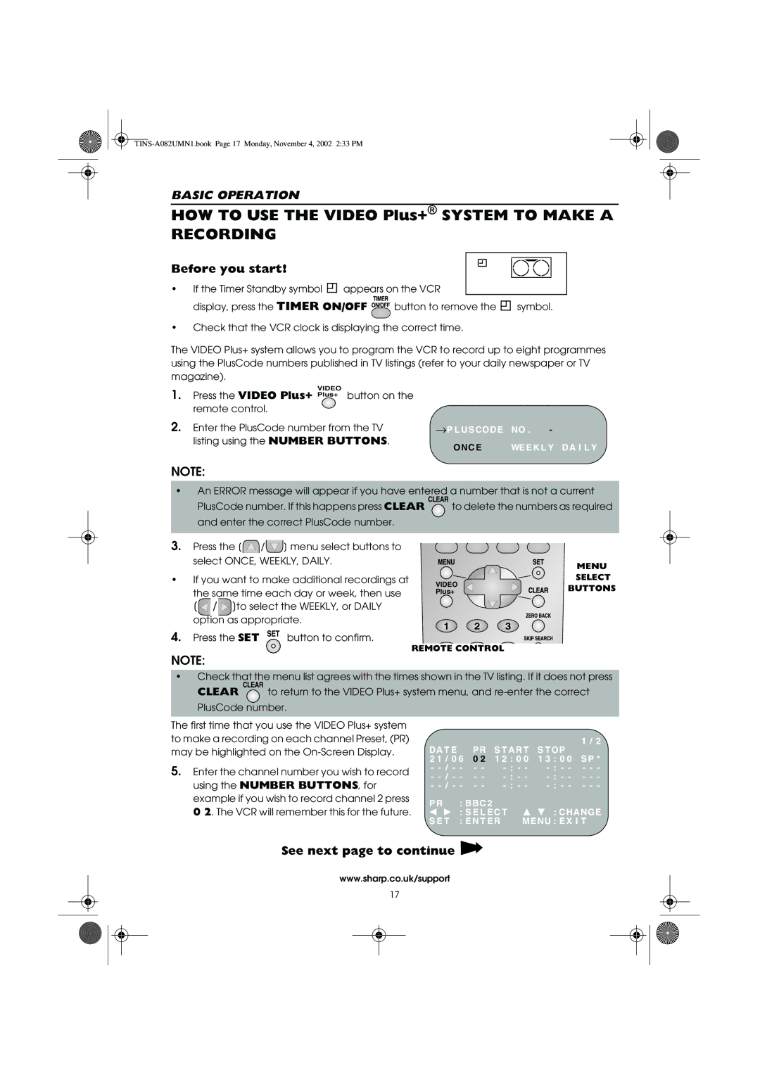 Sharp VC-MH835HM operation manual HOW to USE the Video Plus+ System to Make a Recording 