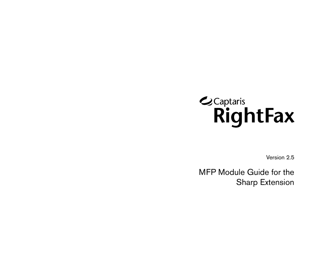 Sharp Version 2.5 manual MFP Module Guide for the Sharp Extension 