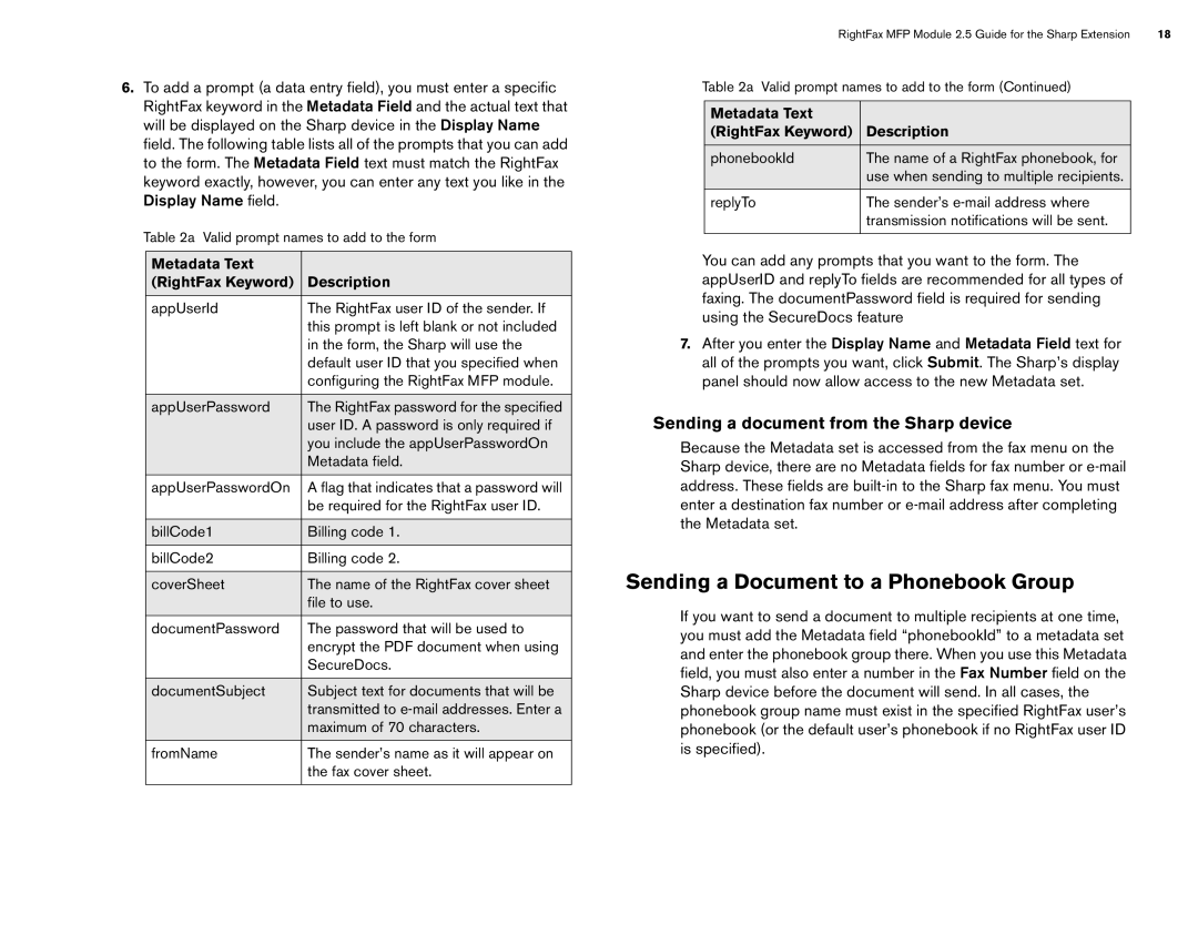 Sharp Version 2.5 manual Sending a Document to a Phonebook Group, Sending a document from the Sharp device 