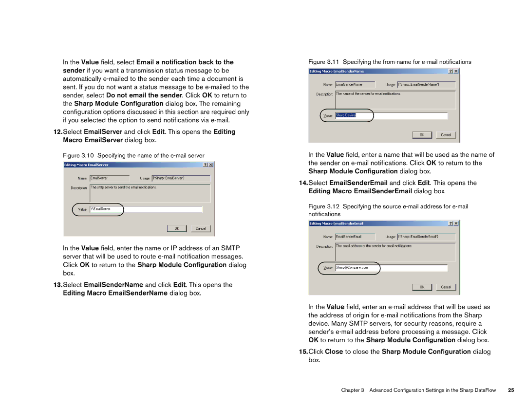 Sharp Version 2.5 manual Specifying the name of the e-mail server 