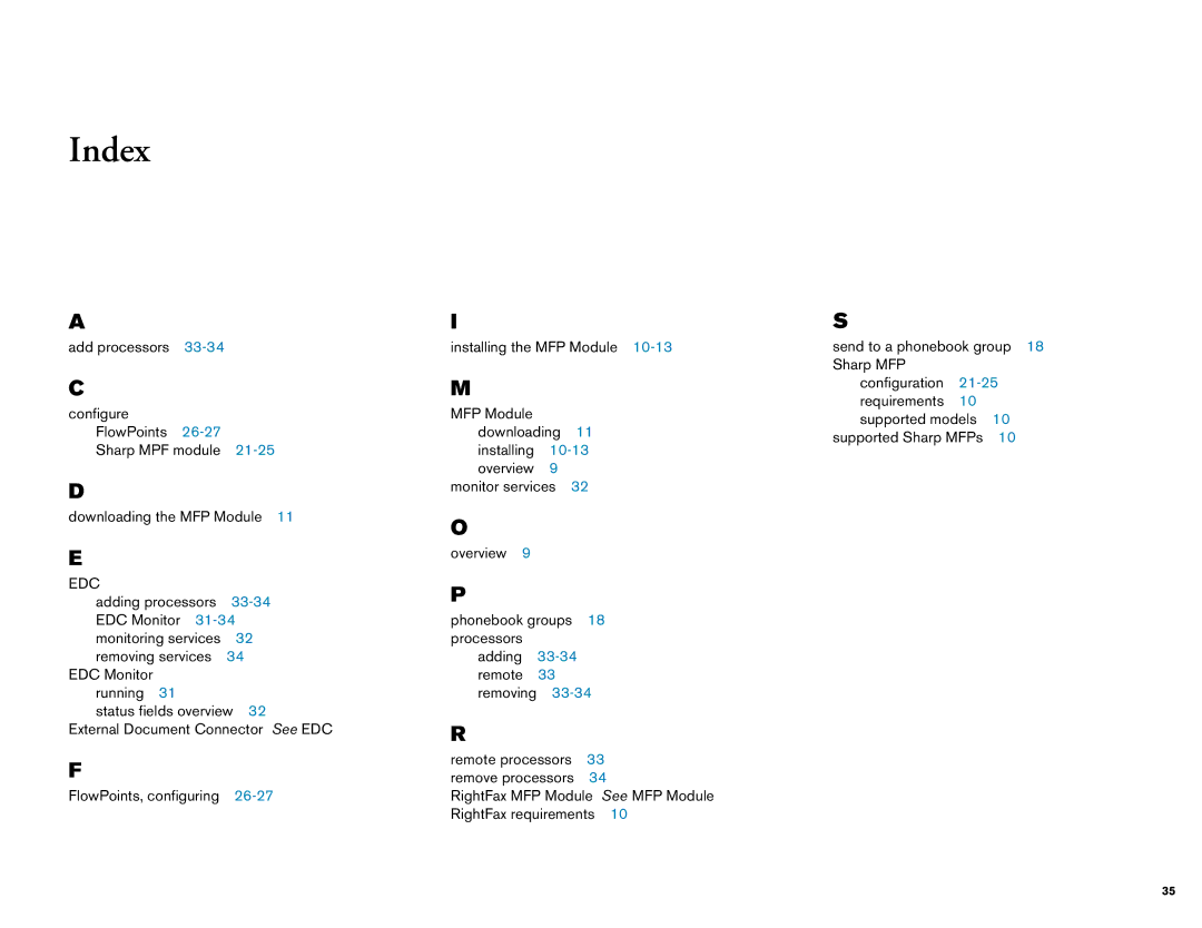 Sharp Version 2.5 manual Index 