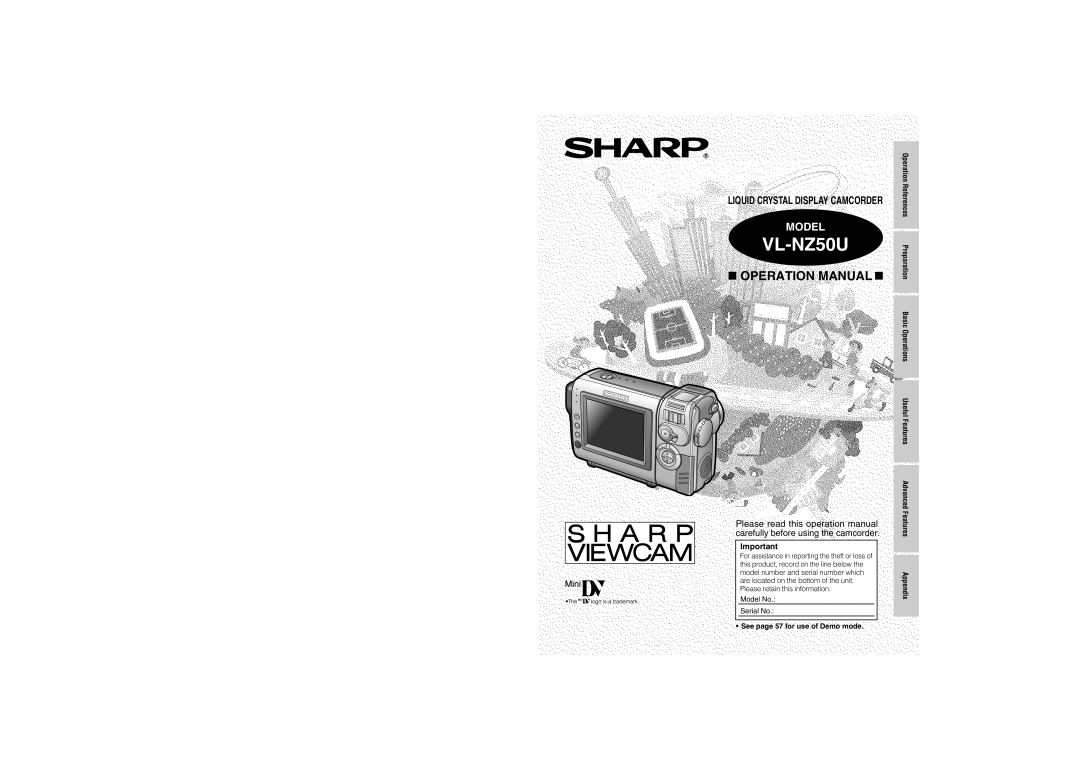 Sharp VL-NZ50U operation manual 