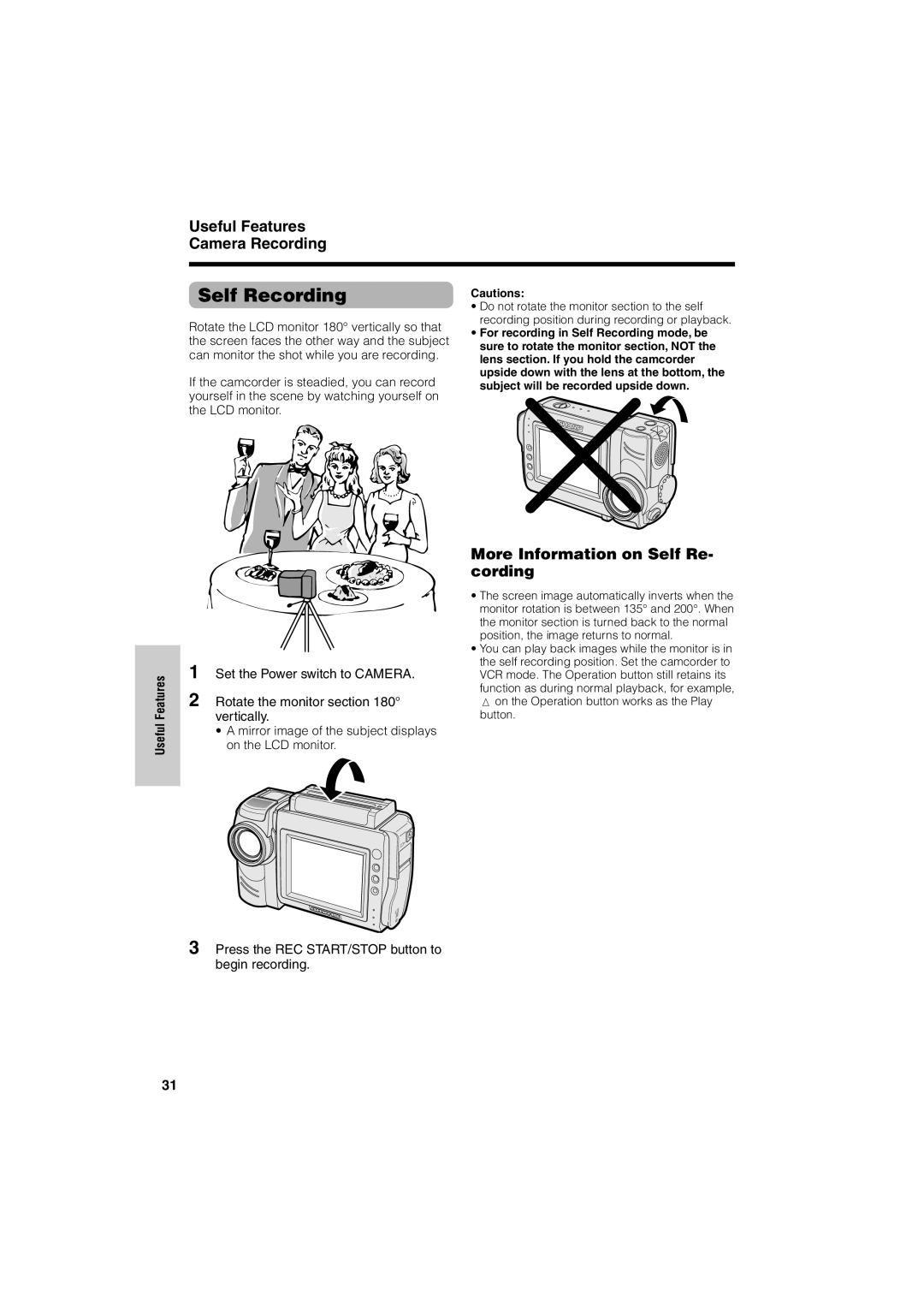 Sharp VL-NZ50U operation manual Self Recording, More Information on Self Re- cording 