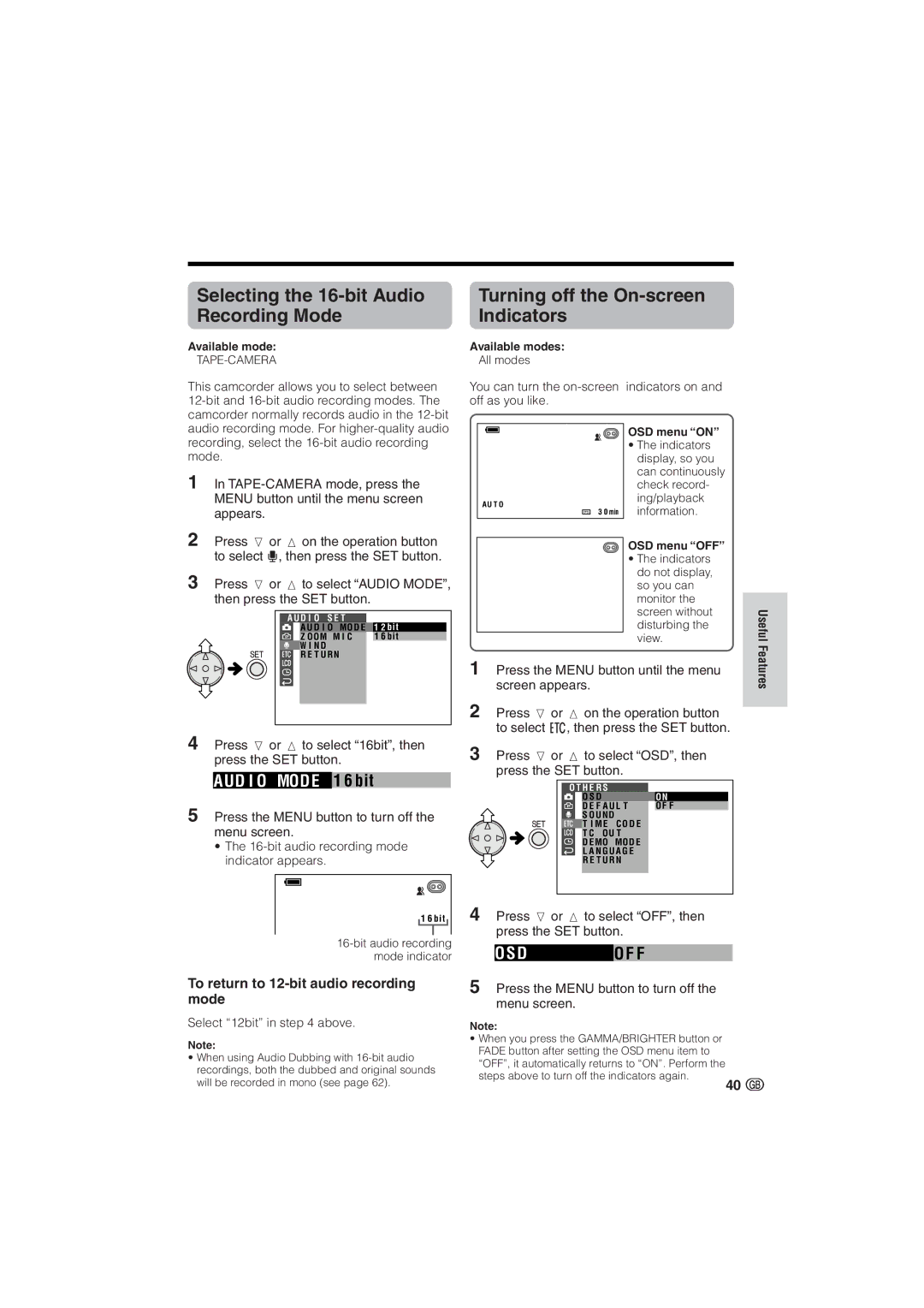 Sharp VL-NZ10S, VL-NZ8S operation manual Do F F, To return to 12-bit audio recording mode 