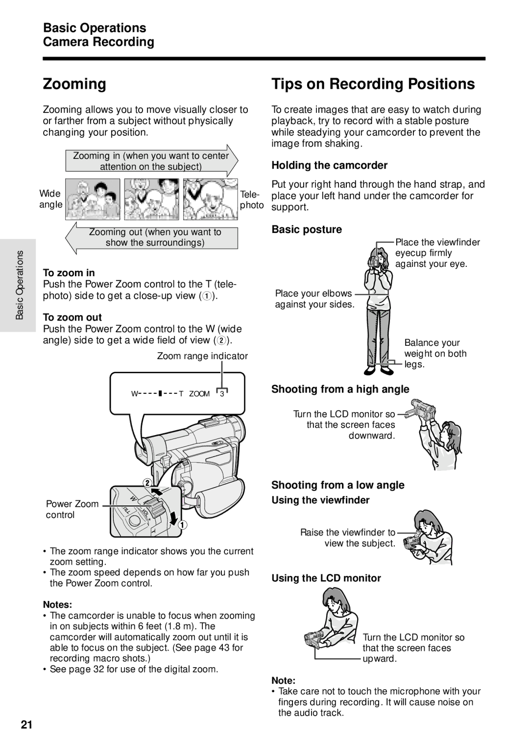 Sharp VL-WD255U operation manual Basic Operations Camera Recording 