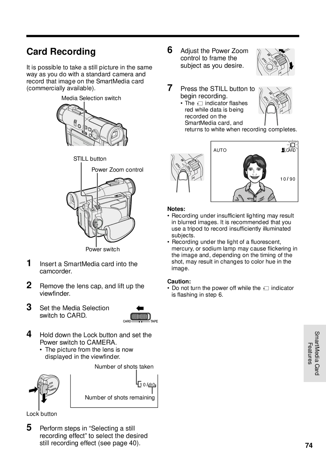 Sharp VL-WD255U operation manual Number of shots taken Number of shots remaining Lock button 