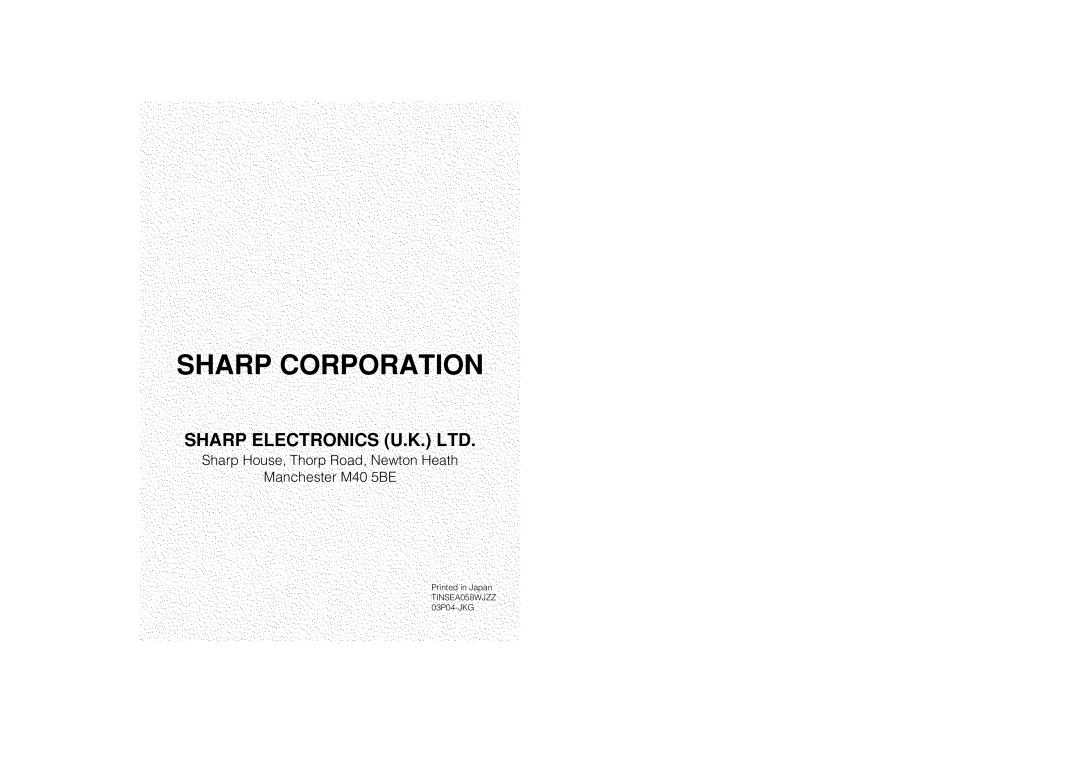 Sharp VL Z 1 H operation manual Sharp Corporation 