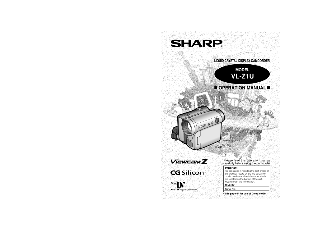 Sharp VL-Z1U warranty Model No Serial No 