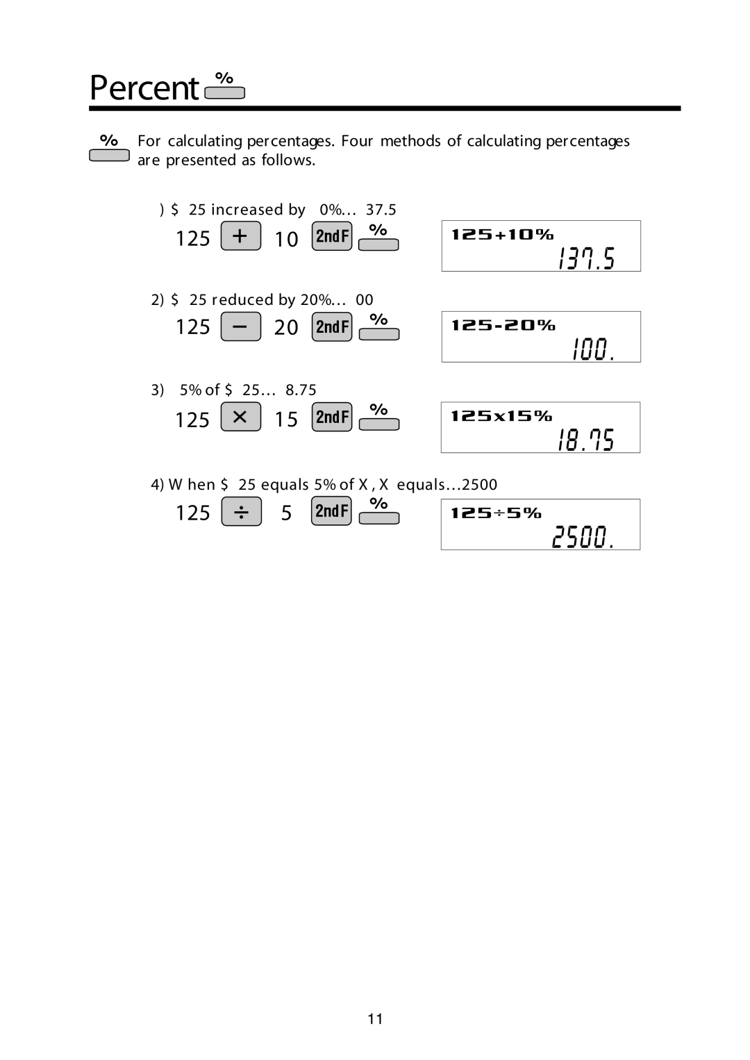 Sharp V/R manual Percent 