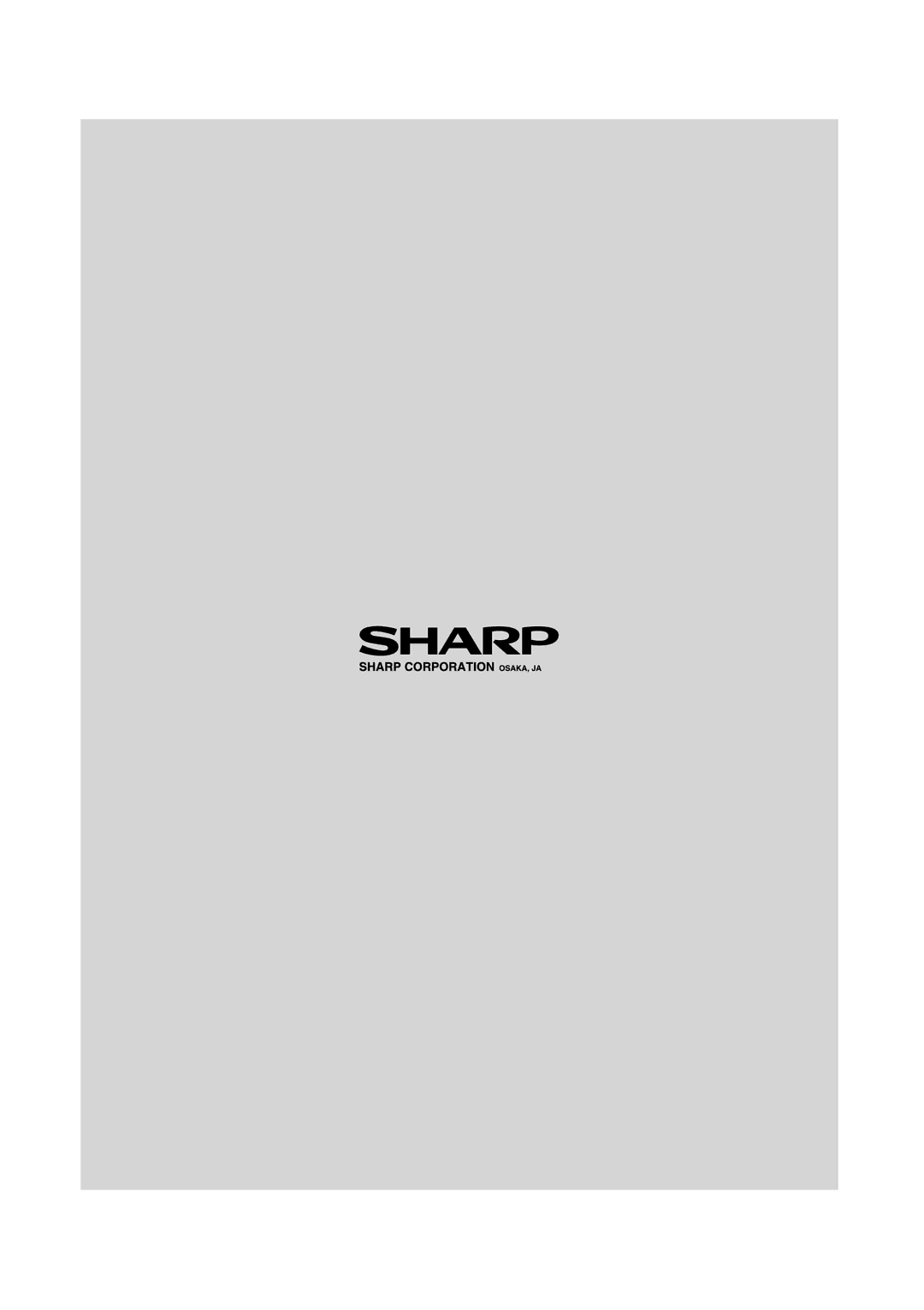 Sharp V/R manual Sharp CORP. MAR 