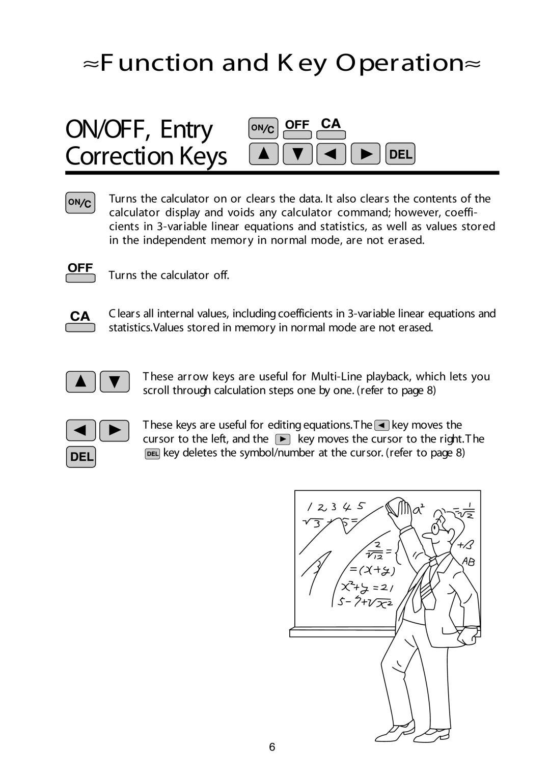 Sharp V/R manual ON/OFF, Entry Correction Keys, ≈F unction and K ey Operation≈ 
