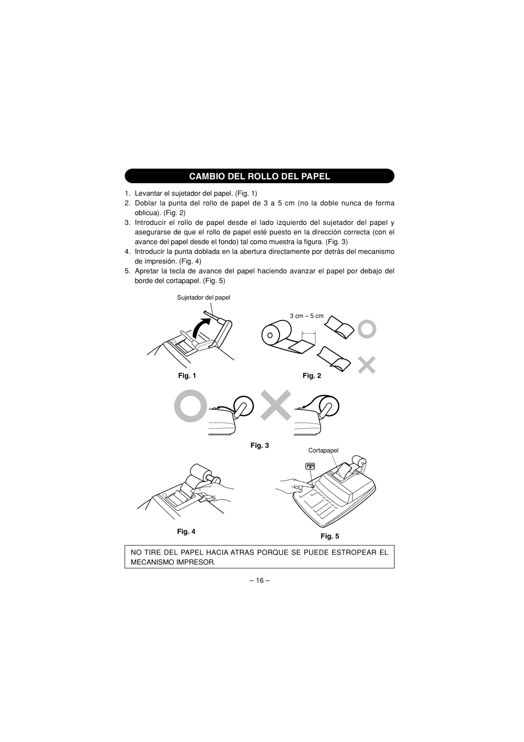 Sharp VX-2652H, VX-1652H operation manual Cambio DEL Rollo DEL Papel 