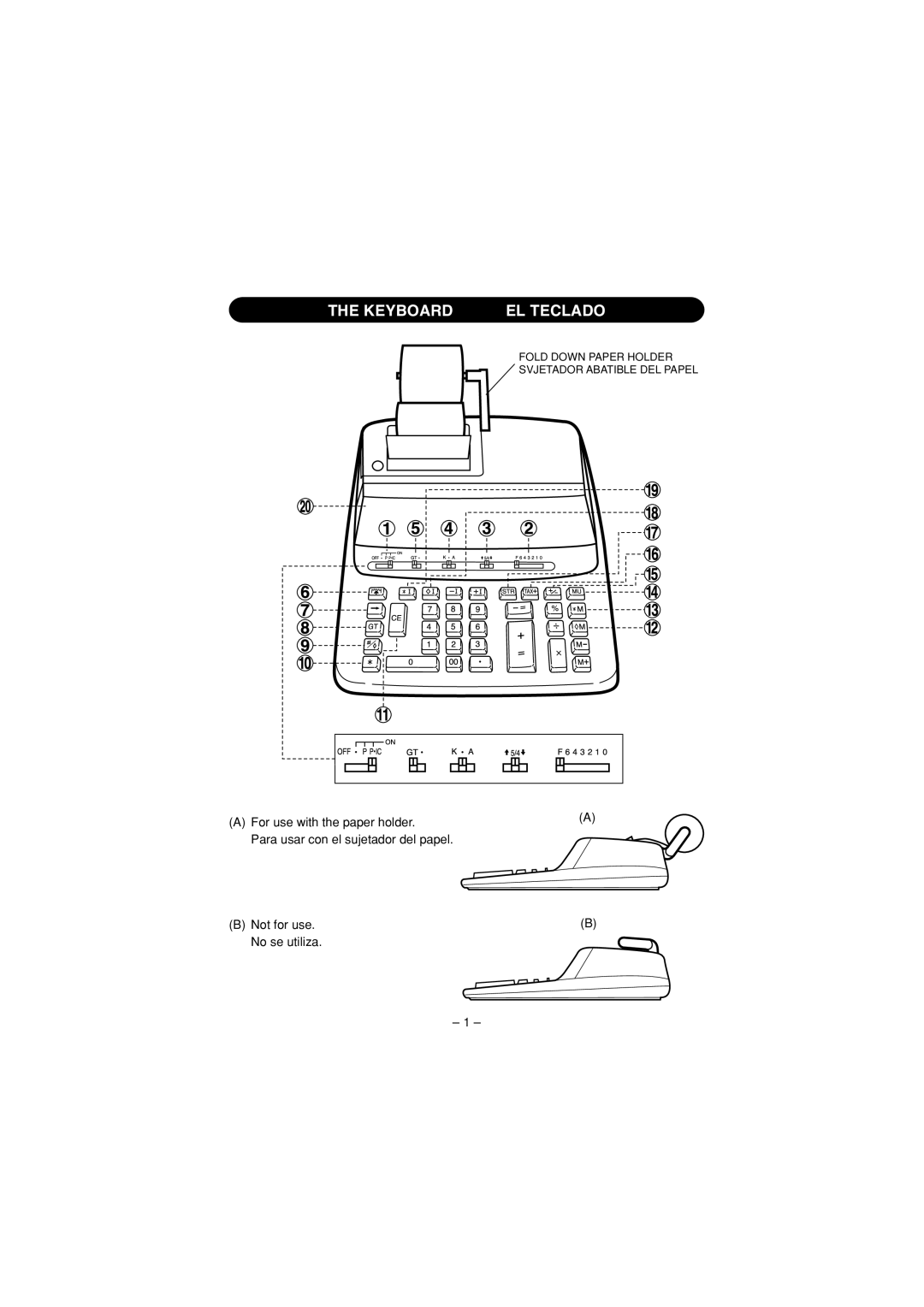 Sharp VX-1652H, VX-2652H operation manual Keyboard EL Teclado 