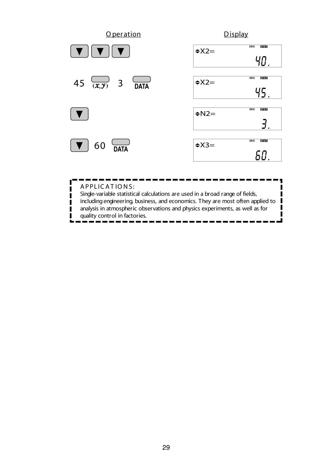 Sharp W Series manual Per ation Isplay X2=, N2=, X3= 