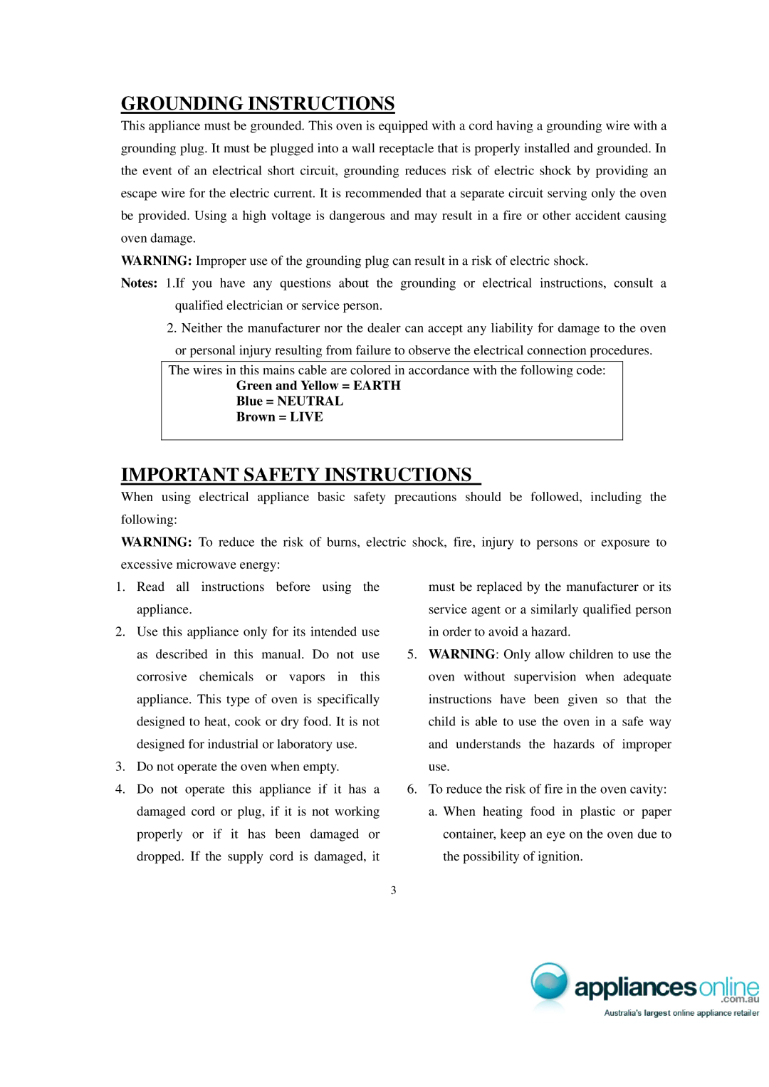 Sharp X2-30ES manual Grounding Instructions, Important Safety Instructions 