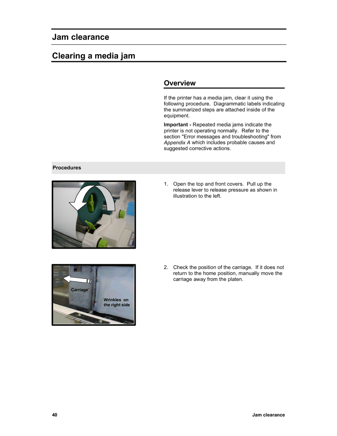 Sharp X2 manual Jam clearance Clearing a media jam, Overview 