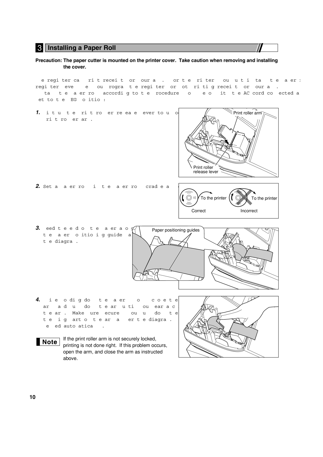 Sharp XE-A113 instruction manual Installing a Paper Roll, Feed the end of the paper along with 