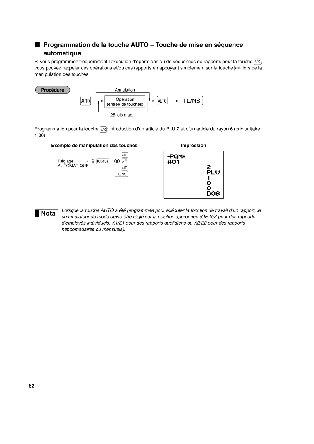 Sharp XE-A113 instruction manual Automatique 