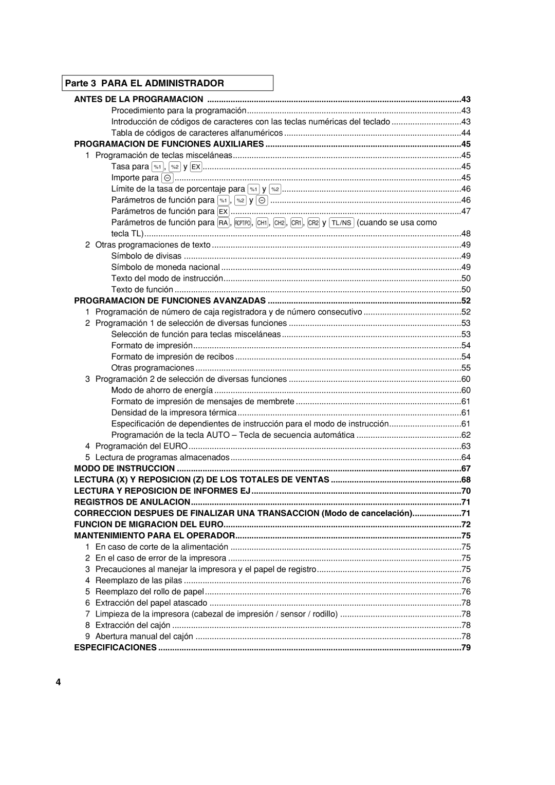 Sharp XE-A113 instruction manual Parte 3 Para EL Administrador, Antes DE LA Programacion 