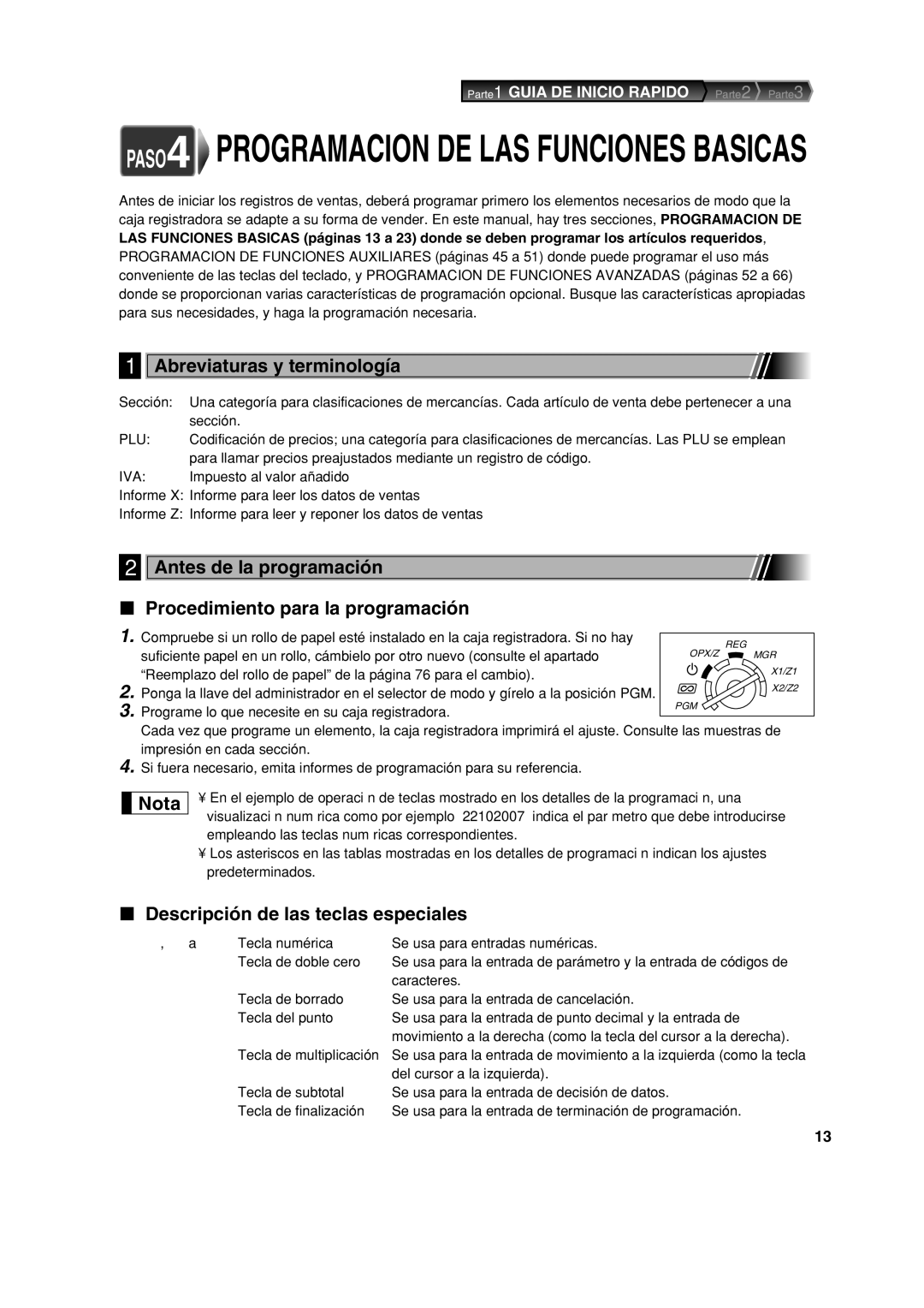 Sharp XE-A113 Abreviaturas y terminología, Descripción de las teclas especiales, Sección, Impuesto al valor añadido 