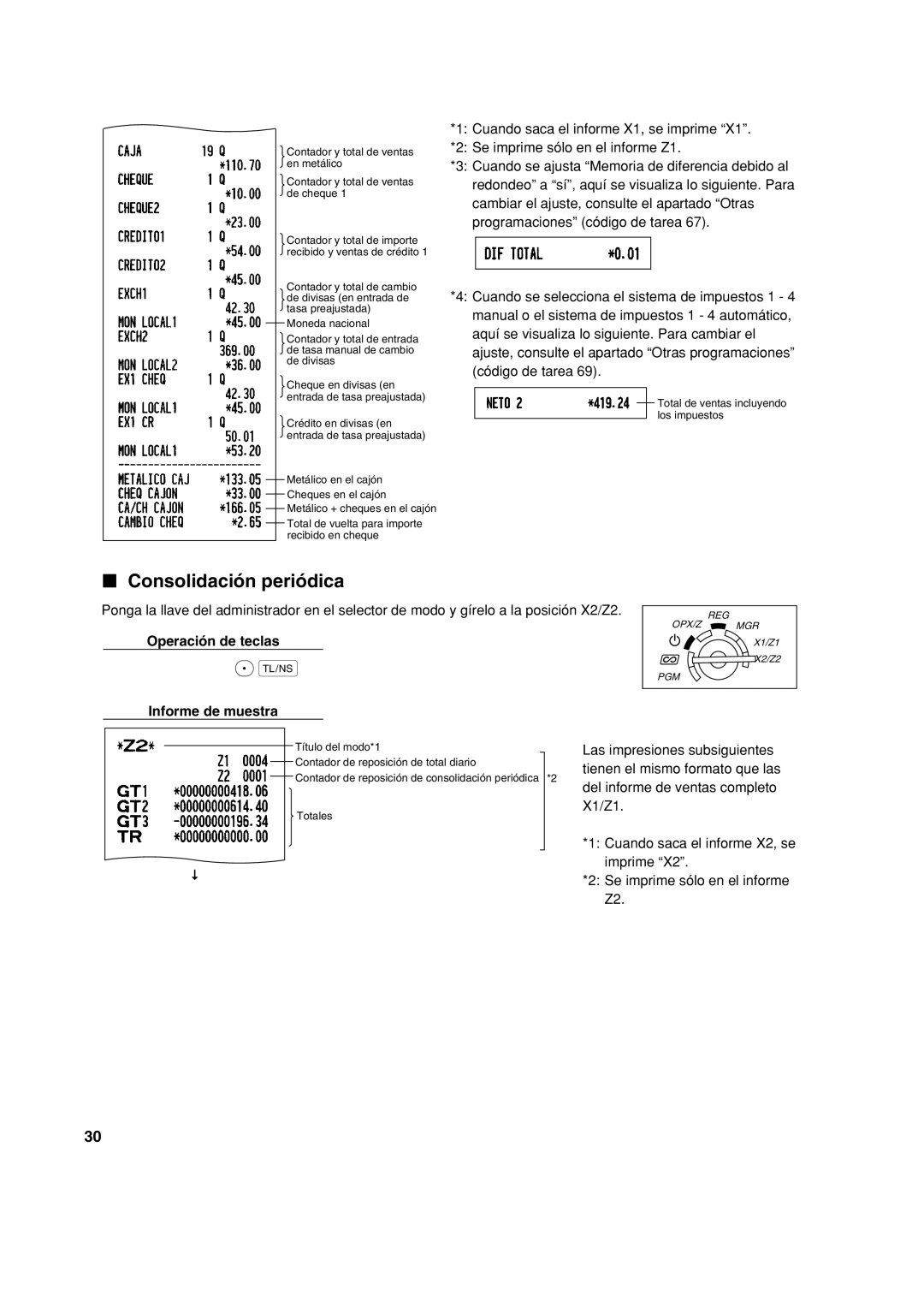 Sharp XE-A113 instruction manual Consolidación periódica 