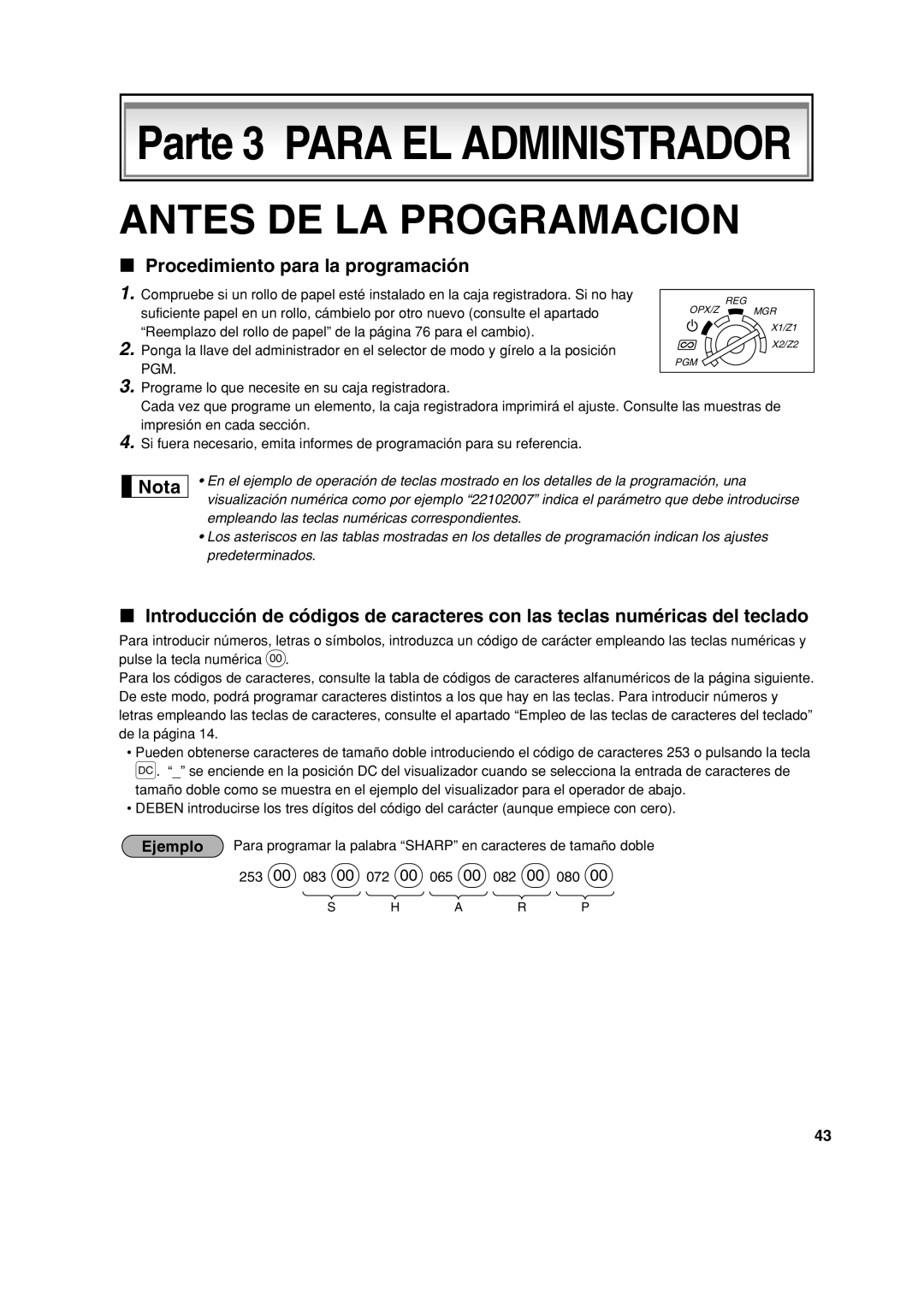 Sharp XE-A113 instruction manual Antes DE LA Programacion, Procedimiento para la programación 