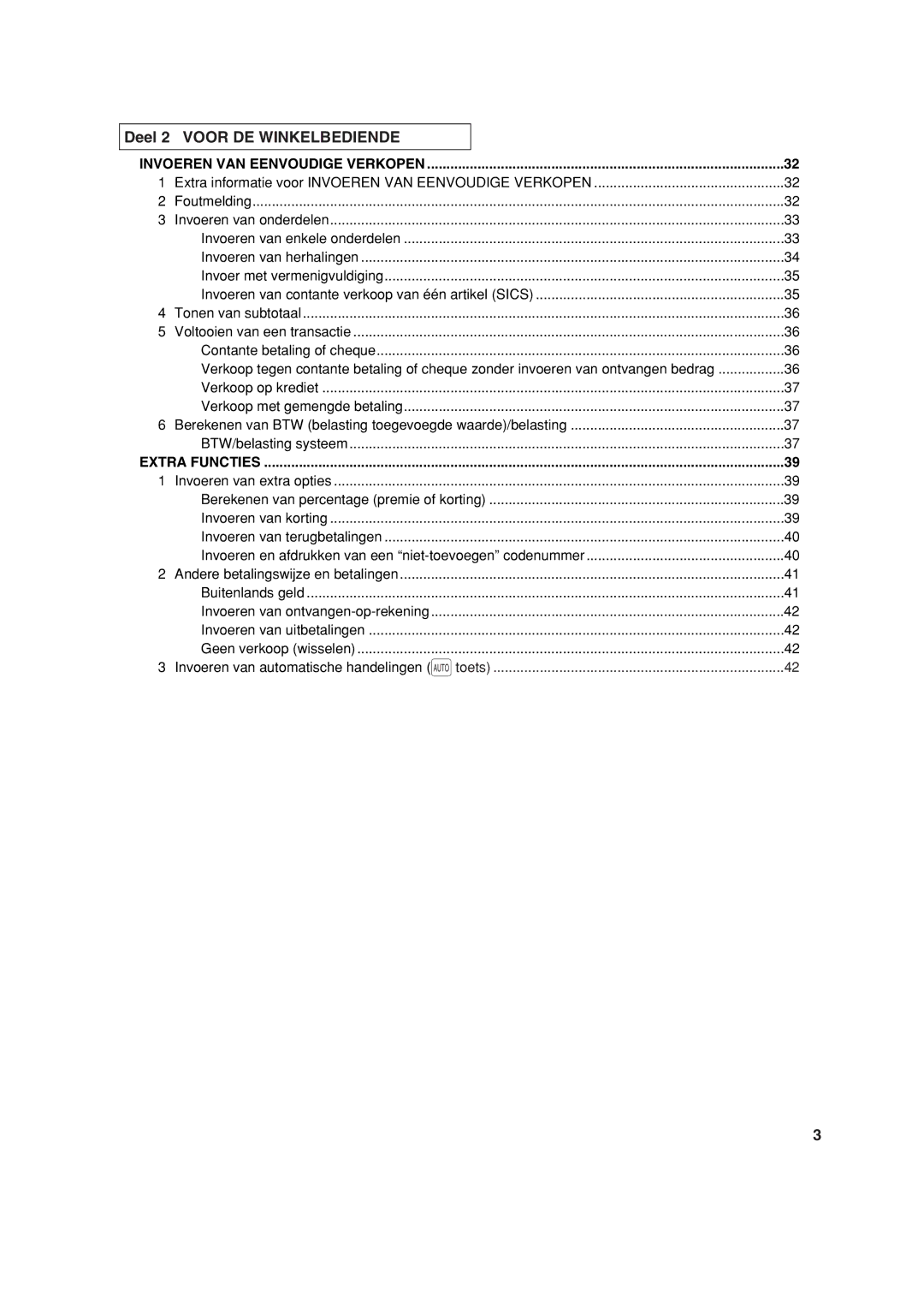 Sharp XE-A113 instruction manual Deel 2 Voor DE Winkelbediende, Invoeren VAN Eenvoudige Verkopen 