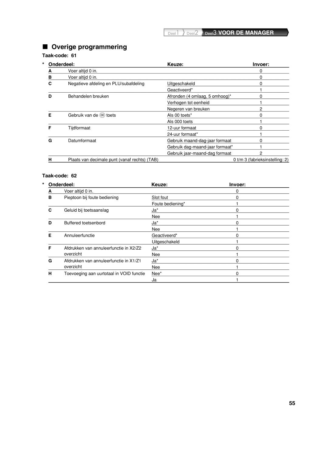 Sharp XE-A113 instruction manual Overige programmering 