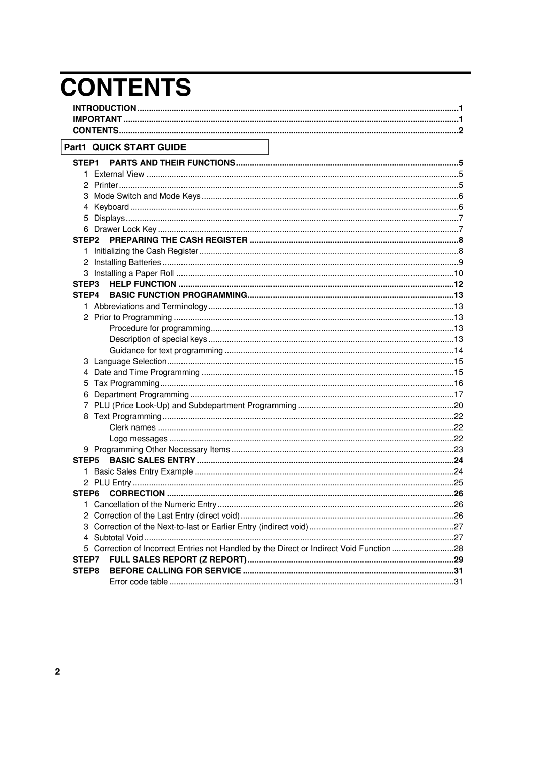 Sharp XE-A113 instruction manual Contents 