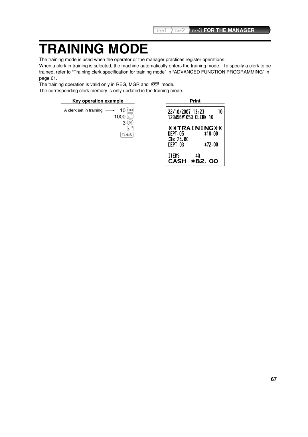 Sharp XE-A113 instruction manual Training Mode, 1000 