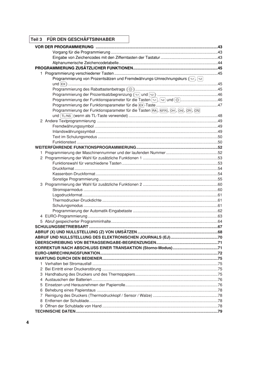 Sharp XE-A113 instruction manual Teil 3 FÜR DEN Geschäftsinhaber, Korrektur Nach Abschluss Einer Transaktion Storno-Modus 