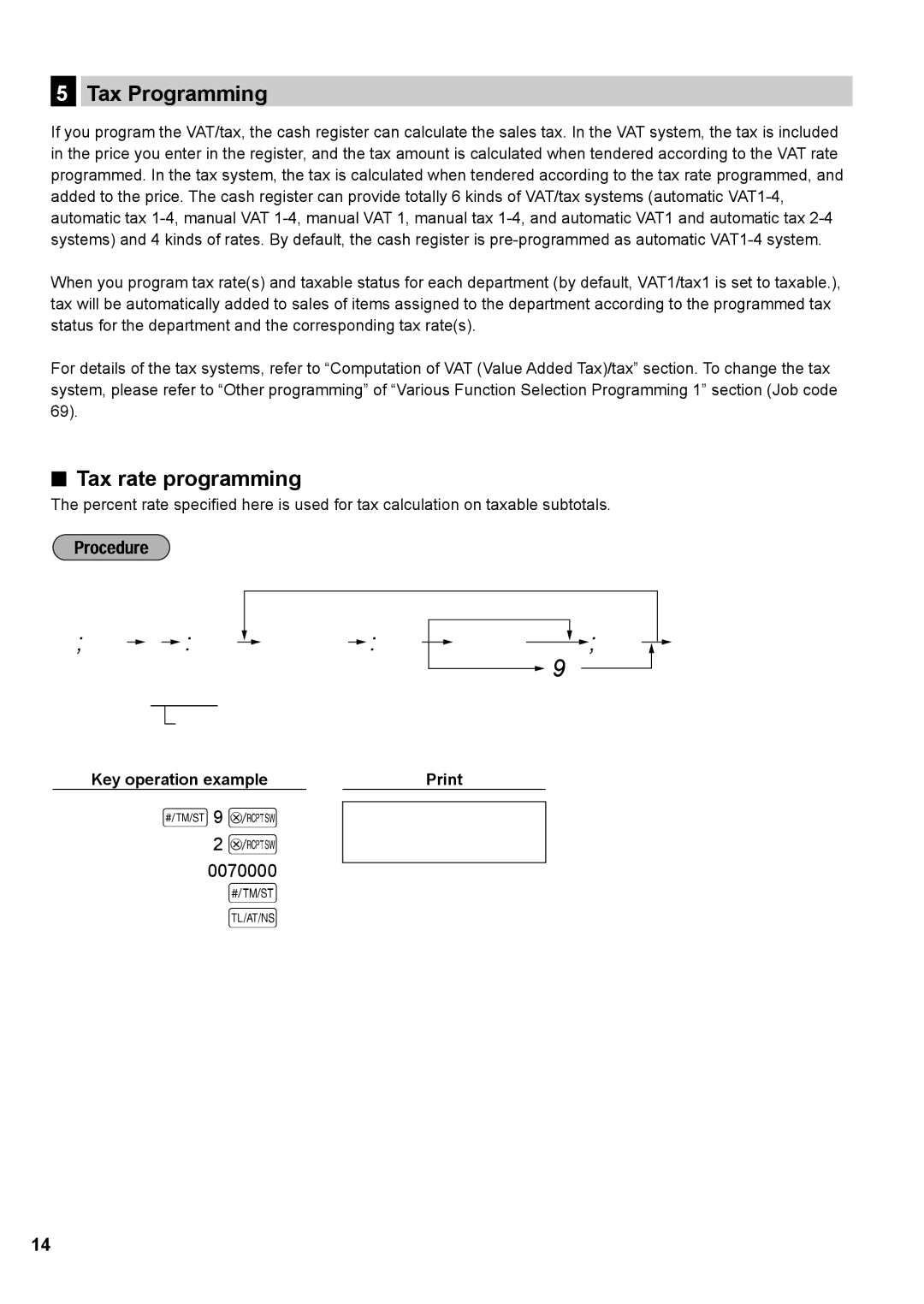 Sharp XE-A147, XE-A137 instruction manual Tax Programming, Tax rate programming 