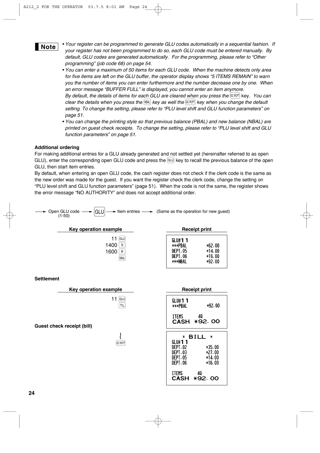 Sharp XE-A212 instruction manual 11 G a, 1400 1600 