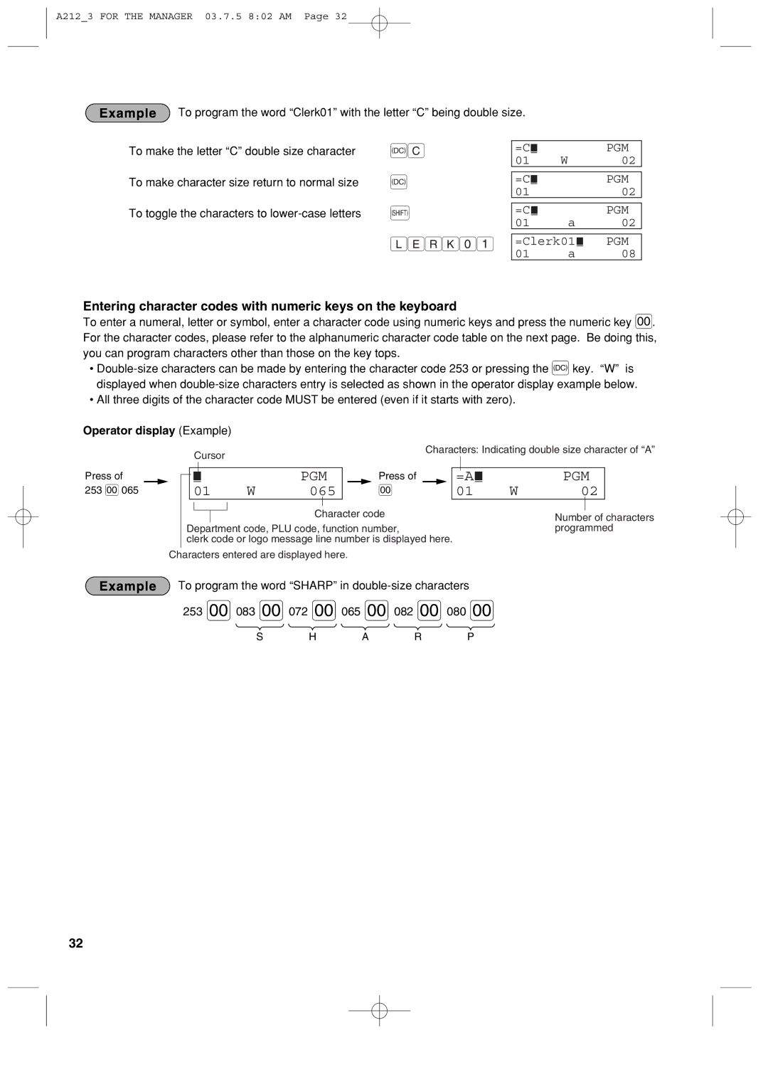 Sharp XE-A212 instruction manual Hijk01 