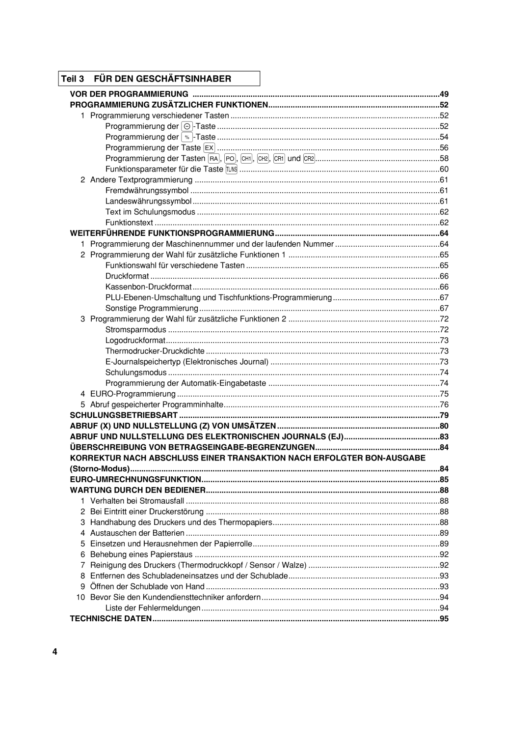 Sharp XE-A213 instruction manual Teil 3 FÜR DEN Geschäftsinhaber, Storno-Modus 