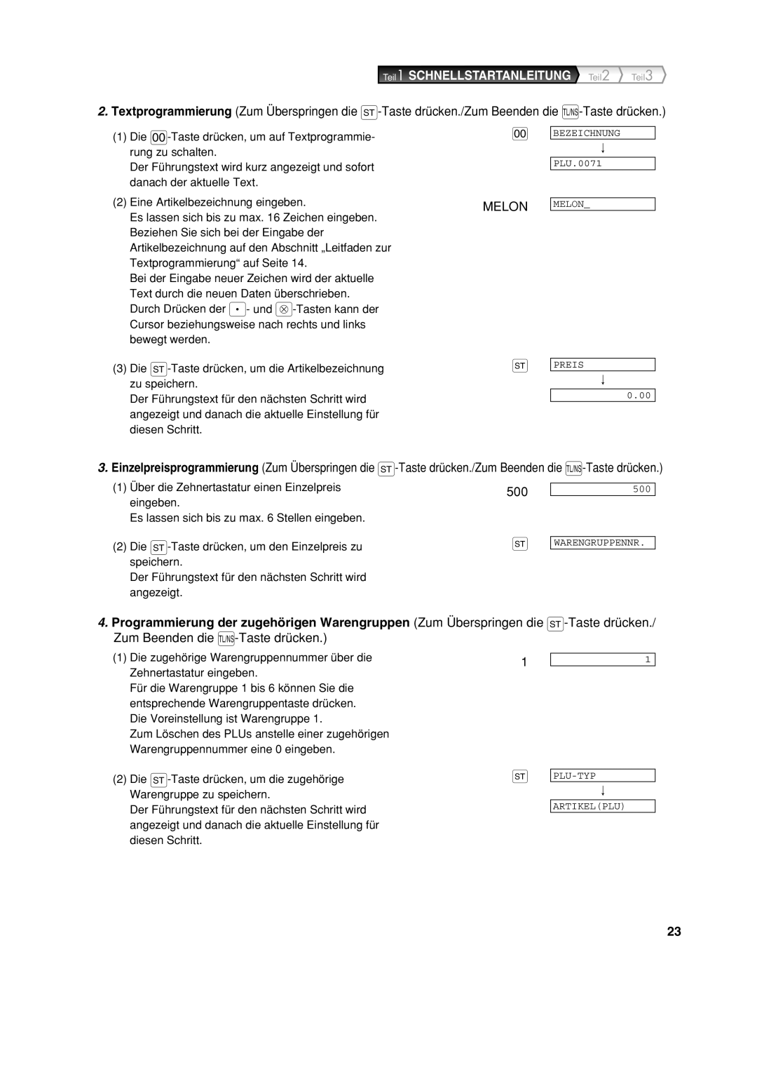 Sharp XE-A213 instruction manual Eine Artikelbezeichnung eingeben, Es lassen sich bis zu max Zeichen eingeben 