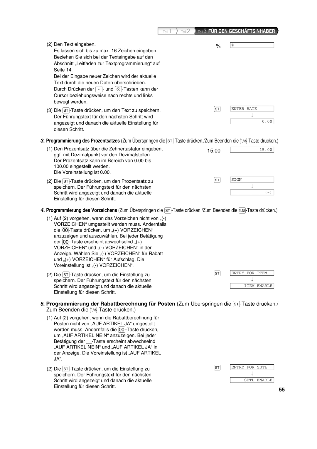 Sharp XE-A213 instruction manual 15.00 