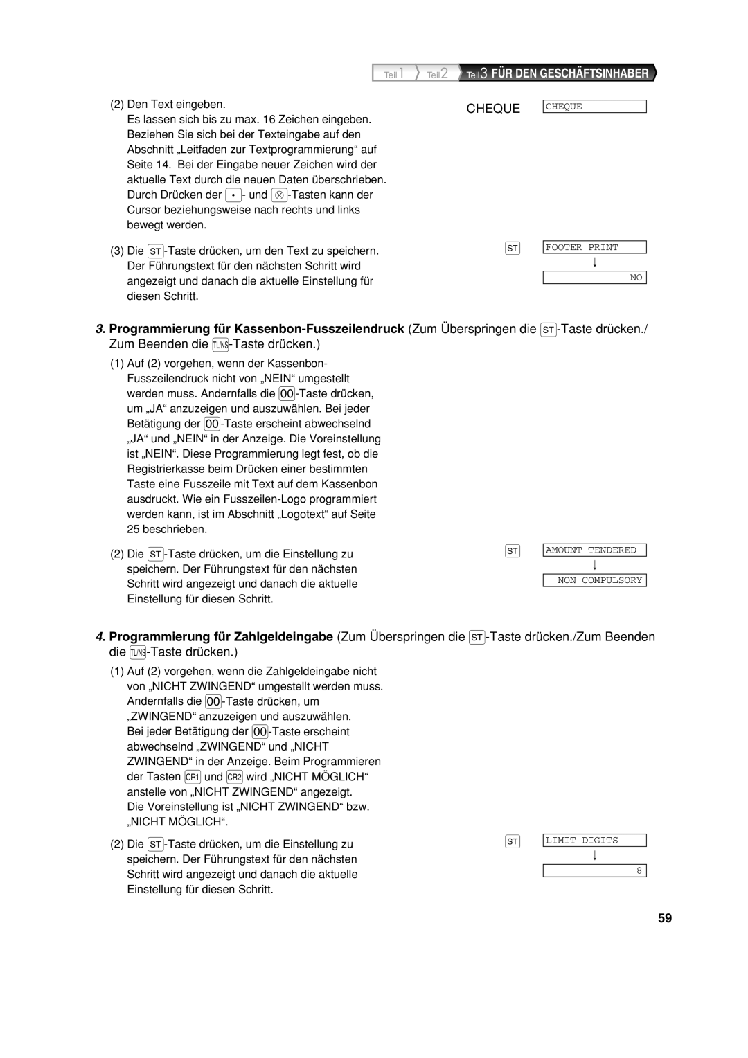 Sharp XE-A213 instruction manual Den Text eingeben, Es lassen sich bis zu max Zeichen eingeben 