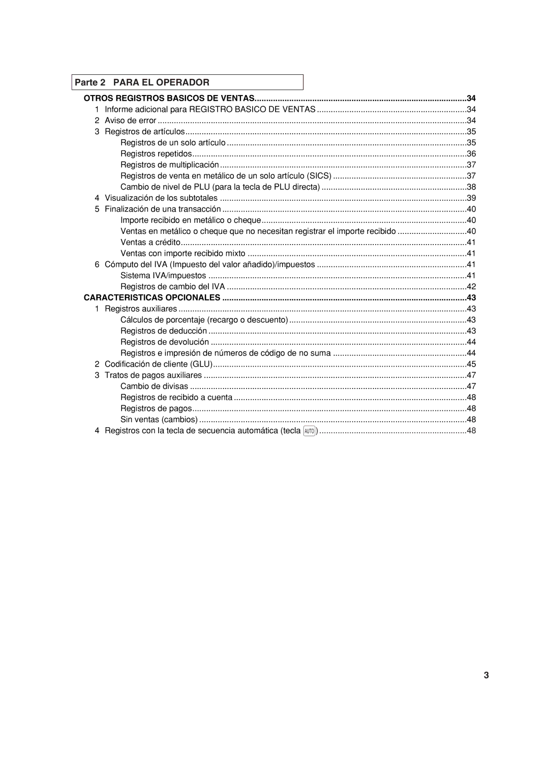 Sharp XE-A213 instruction manual Parte 2 Para EL Operador, Otros Registros Basicos DE Ventas 