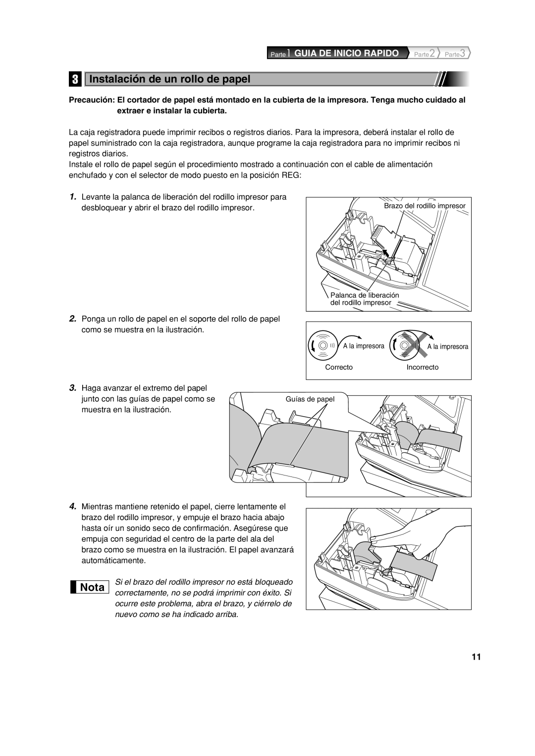 Sharp XE-A213 instruction manual Instalación de un rollo de papel 