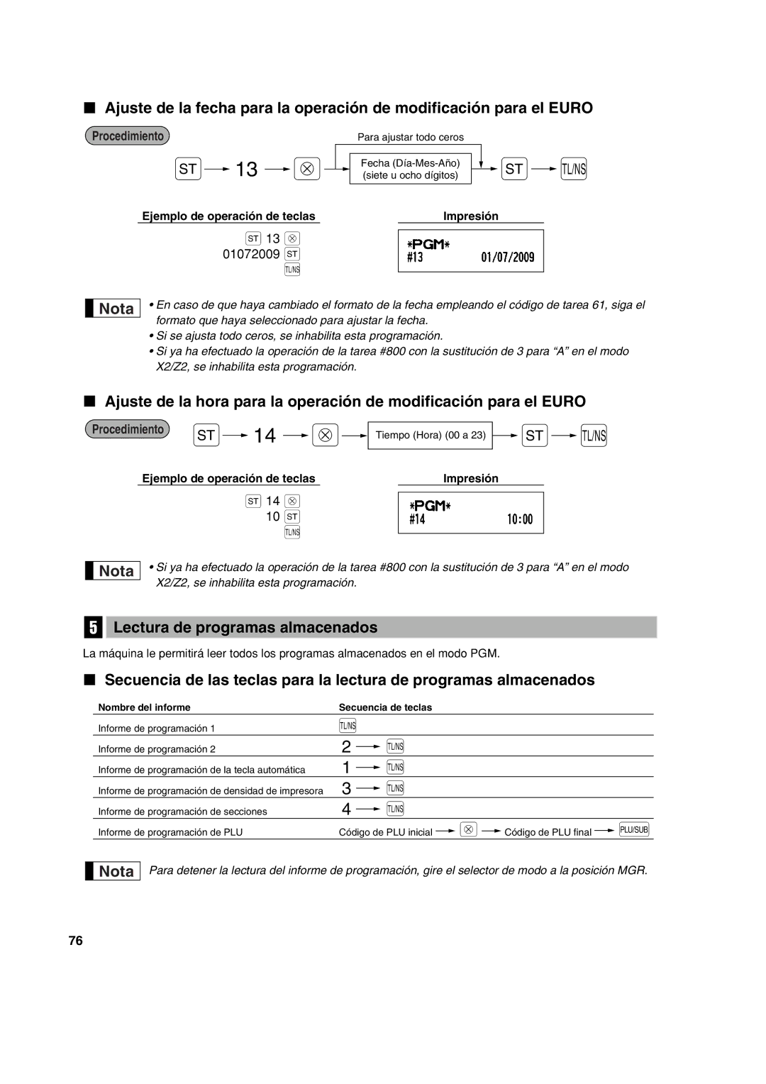 Sharp XE-A213 instruction manual 13 @, Lectura de programas almacenados 