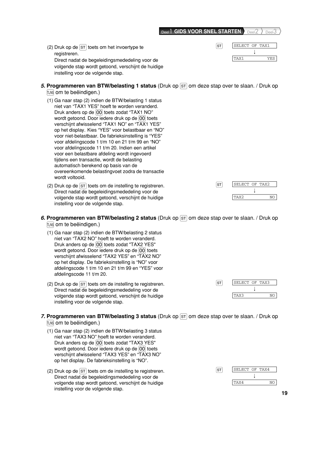 Sharp XE-A213 instruction manual Select of TAX1 TAX1 YES 