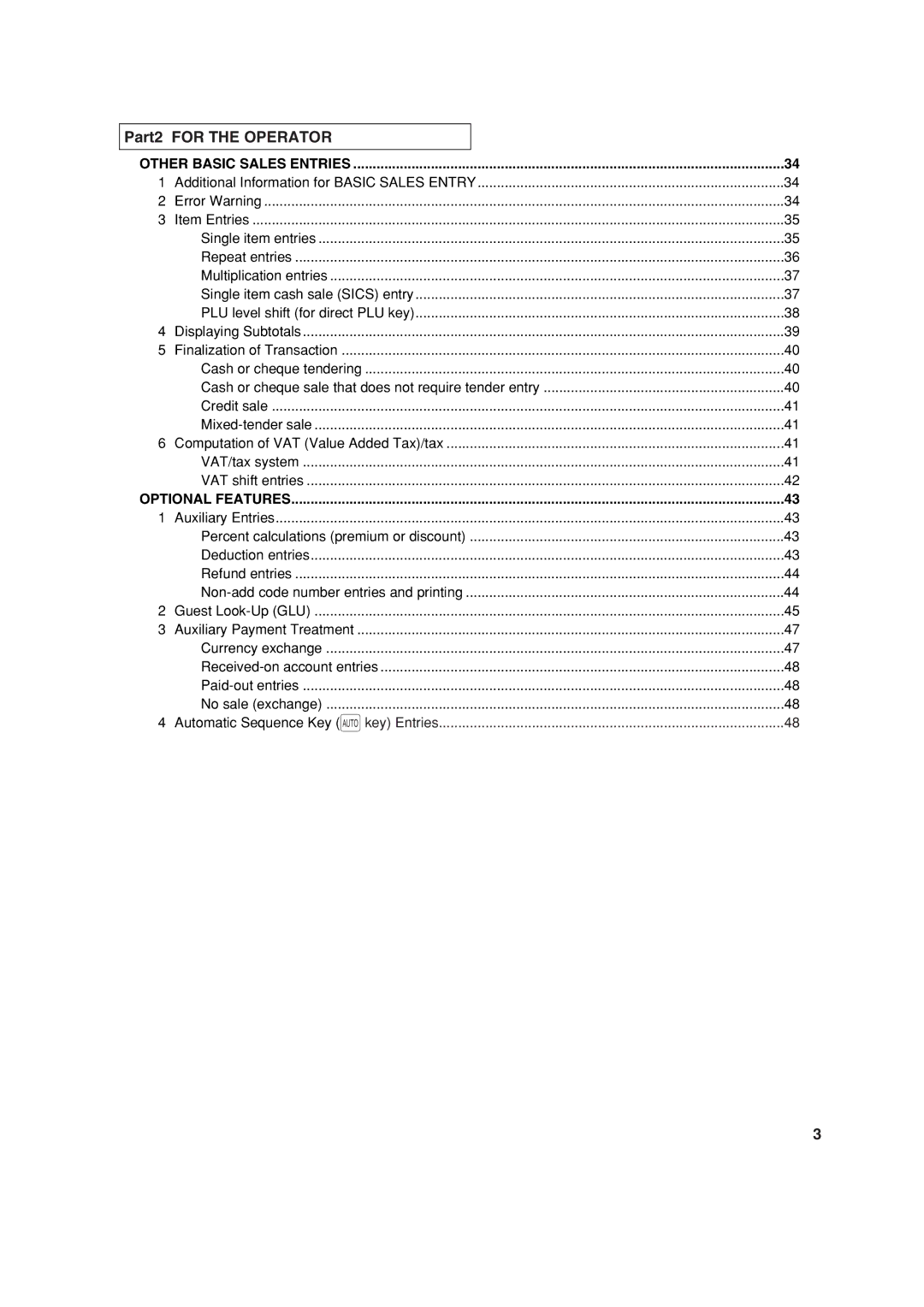 Sharp XE-A213 instruction manual Part2 for the Operator, Other Basic Sales Entries 