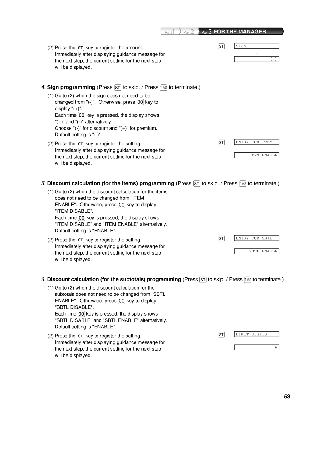 Sharp XE-A213 instruction manual Part1 Part2 Part3 for the Manager 