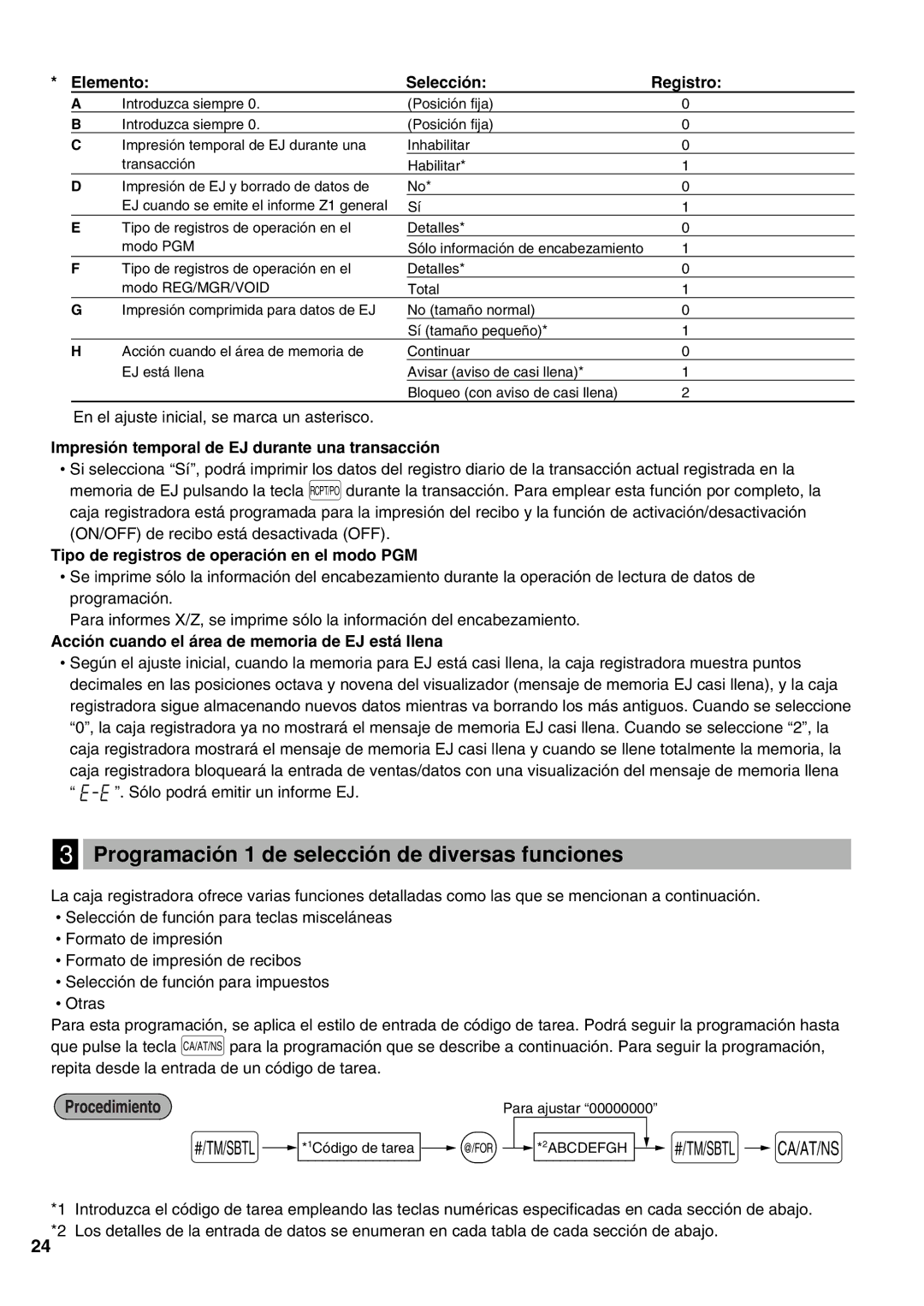 Sharp XE-A21S Programación 1 de selección de diversas funciones, Impresión temporal de EJ durante una transacción 