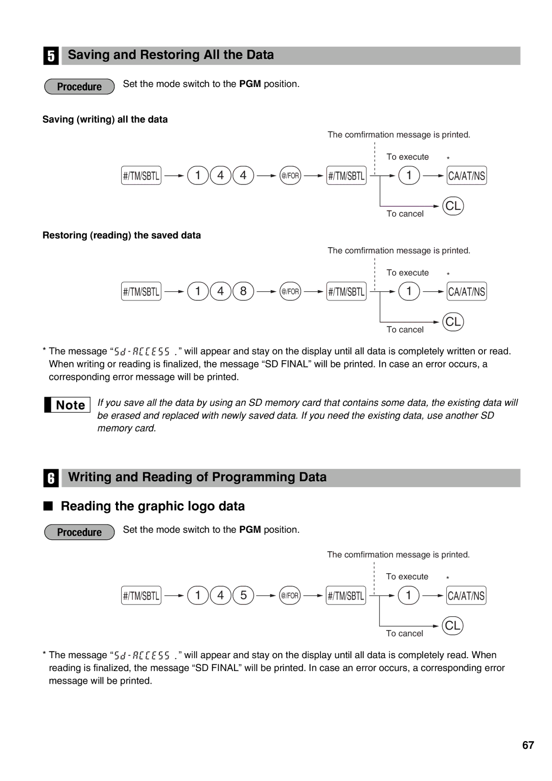 Sharp XE-A21S instruction manual 144 @ s, 148 @ s, 145 @ s, Saving and Restoring All the Data 