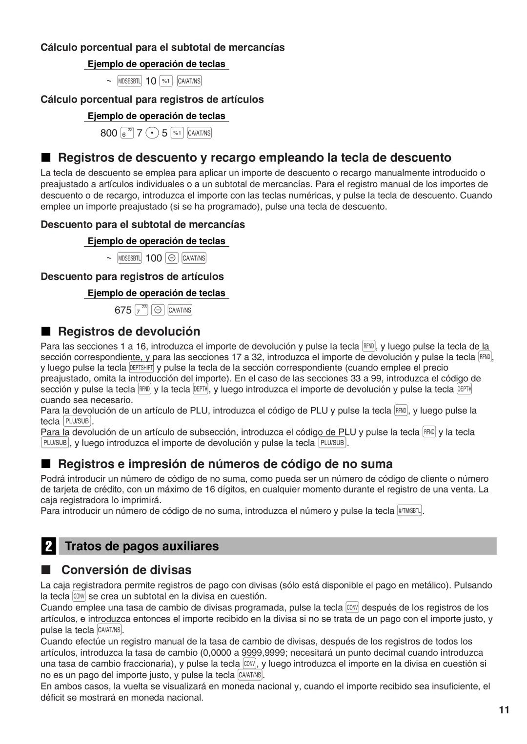 Sharp XE-A21S instruction manual ~ m10 % a, 800 +7 P5 %A, 675 *-A 